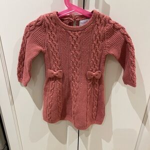 Tommy Bahama 12m Pink bow Cable Knit Sweater Dress